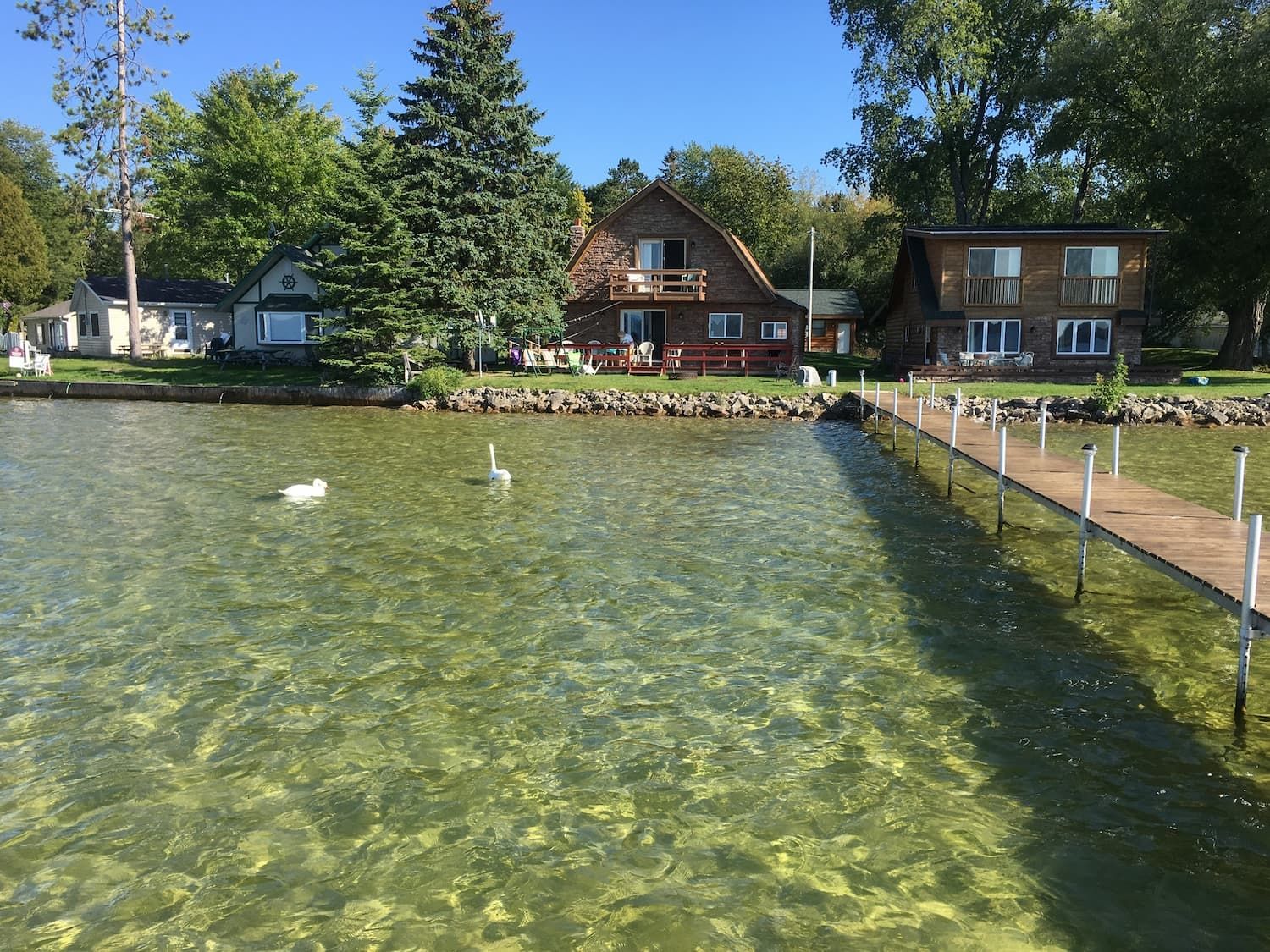 Mullett Lake Cottages view from the dock